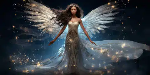 Angel Number 1118 - Angel with long dark hair.